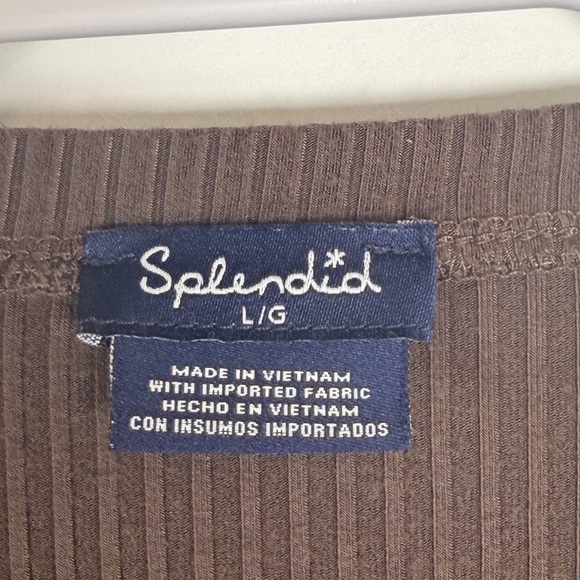 Splendid Chocolate Ribbed Knit Top - Picture 2 of 5